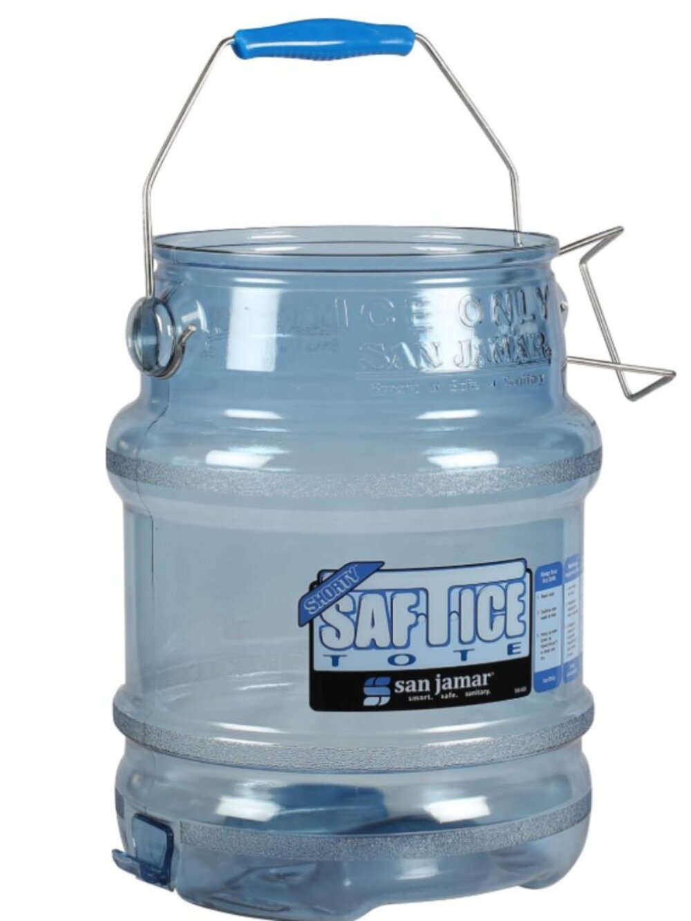 San Jamar Saf-T‑Ice Plastic Ice Bucket with Ice Machine Hanger – Ice Bucket for